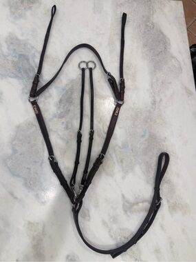 CWD Bridge Breastplate Size 3 Horse/Full w/ Running Martingale Brown